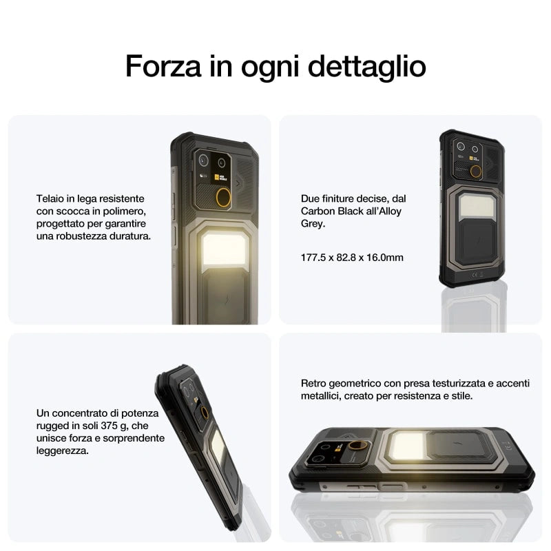 AGM G3 | Smartphone Robusto | 12GB+512GB | Batteria 10000mAh | Fotocamera Frontale 50MP | Display 120Hz | IP68 IP69K | Ricarica Wireless