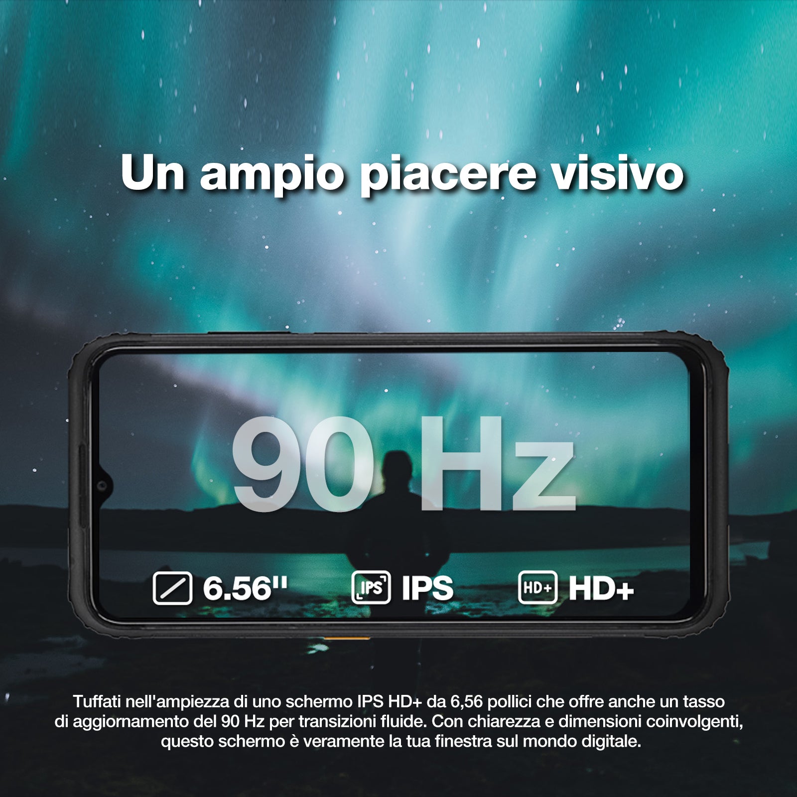 AGM H6 | Ultrasottile | Indistruttibile | Display da 6,56 pollici a 90Hz | 8GB di RAM + 8GB di RAM Virtuale Espansa + 256GB di ROM | Android 13