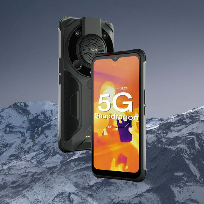 AGM Glory Pro Rugged Smartphone, 5G Telefono Indistruttibile 8G+256G, Snapdragon 480, 256x192 Termocamera, 6200 mAh 6,53'' FHD