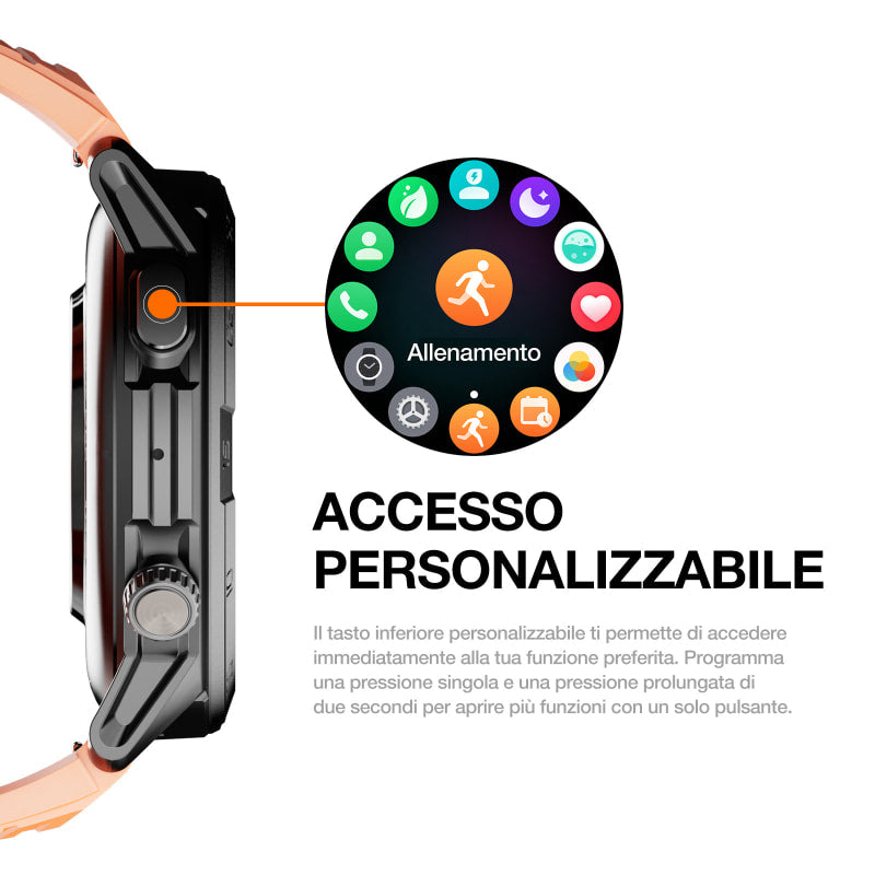 AGM Legion Pro | GPS | Mappe offline | 5ATM | Resistenza all'acqua IP68 | 100+ modalità sportive | Smartwatch