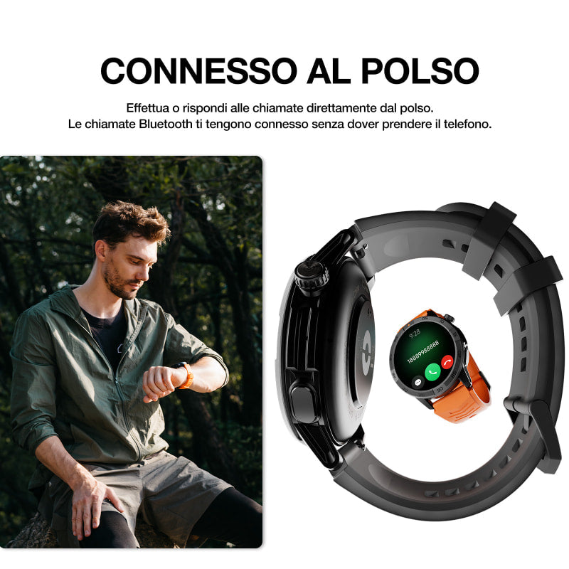 AGM Legion Pro | GPS | Mappe offline | 5ATM | Resistenza all'acqua IP68 | 100+ modalità sportive | Smartwatch