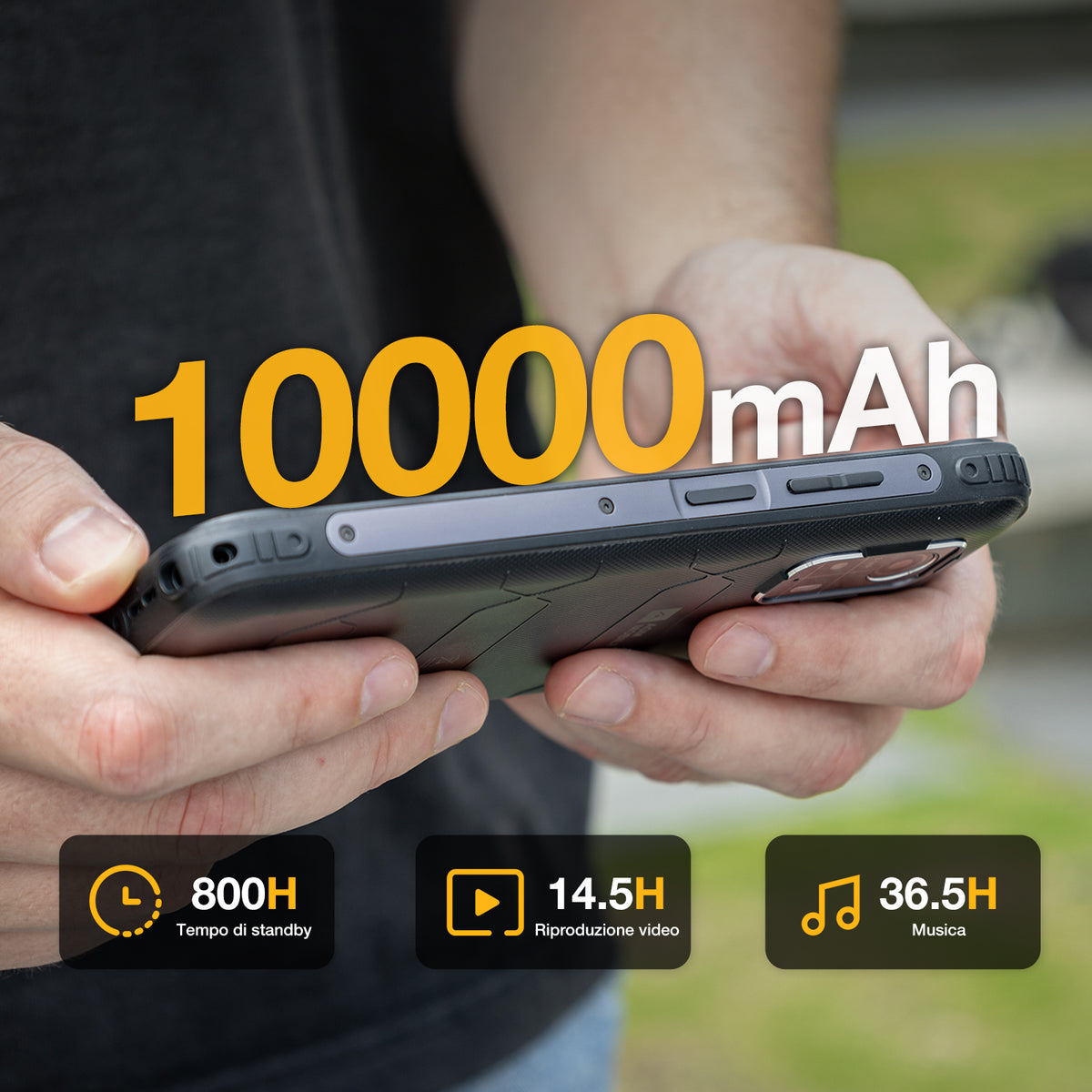 AGM H Max | Robusto | Batteria da 10000 mAh | Leggero e Sottile | Display a 90Hz | Dual SIM 4G | Android 14