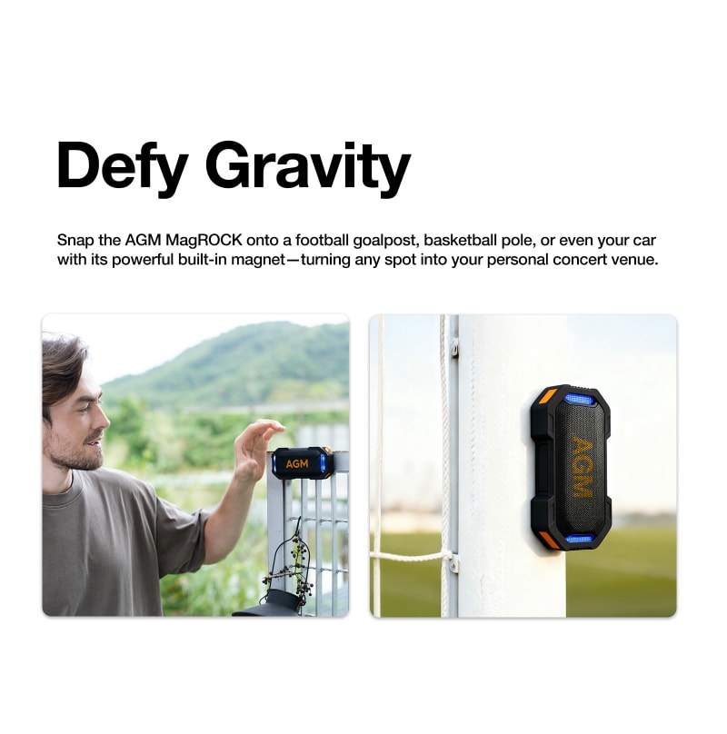 Pre Vendita | AGM MAG ROCK | Cuffia Bluetooth Magnetica | Impermeabile IPX7 | Galleggiante | Suono Potente 8W | Luci RGB per Feste