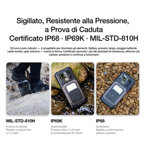 Pre-Vendita | AGM G3 | Smartphone Robusto | 12GB+512GB | Batteria 10000mAh | Fotocamera Frontale 50MP | Display 120Hz | IP68 IP69K | Ricarica Wireless