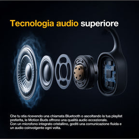 AGM Motion buds | IP68 Impermeabile | Cuffie per Allenamento in Acqua | Auricolari Bluetooth | Cuffie Senza Fili a Conduzione Ossea