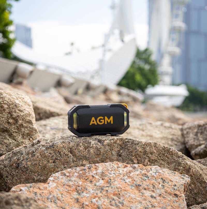 AGM MAG ROCK | Cuffia Bluetooth Magnetica | Impermeabile IPX7 | Galleggiante | Suono Potente 8W | Luci RGB per Feste