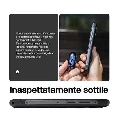 AGM H Max | Robusto | Batteria da 10000 mAh | Leggero e Sottile | Display a 90Hz | Dual SIM 4G | Android 14