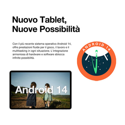 AGM PAD T1｜Superleggero｜11" FHD+｜Processore Octa-Core T606｜4G Dual SIM｜Android 14｜Batteria da 7000 mAh