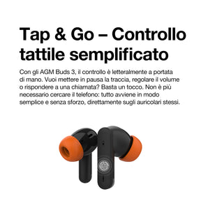 AGM BUDS 3 | ANC + ENC | Batteria a lunga durata | Leggeri e comodi | Controllo touch