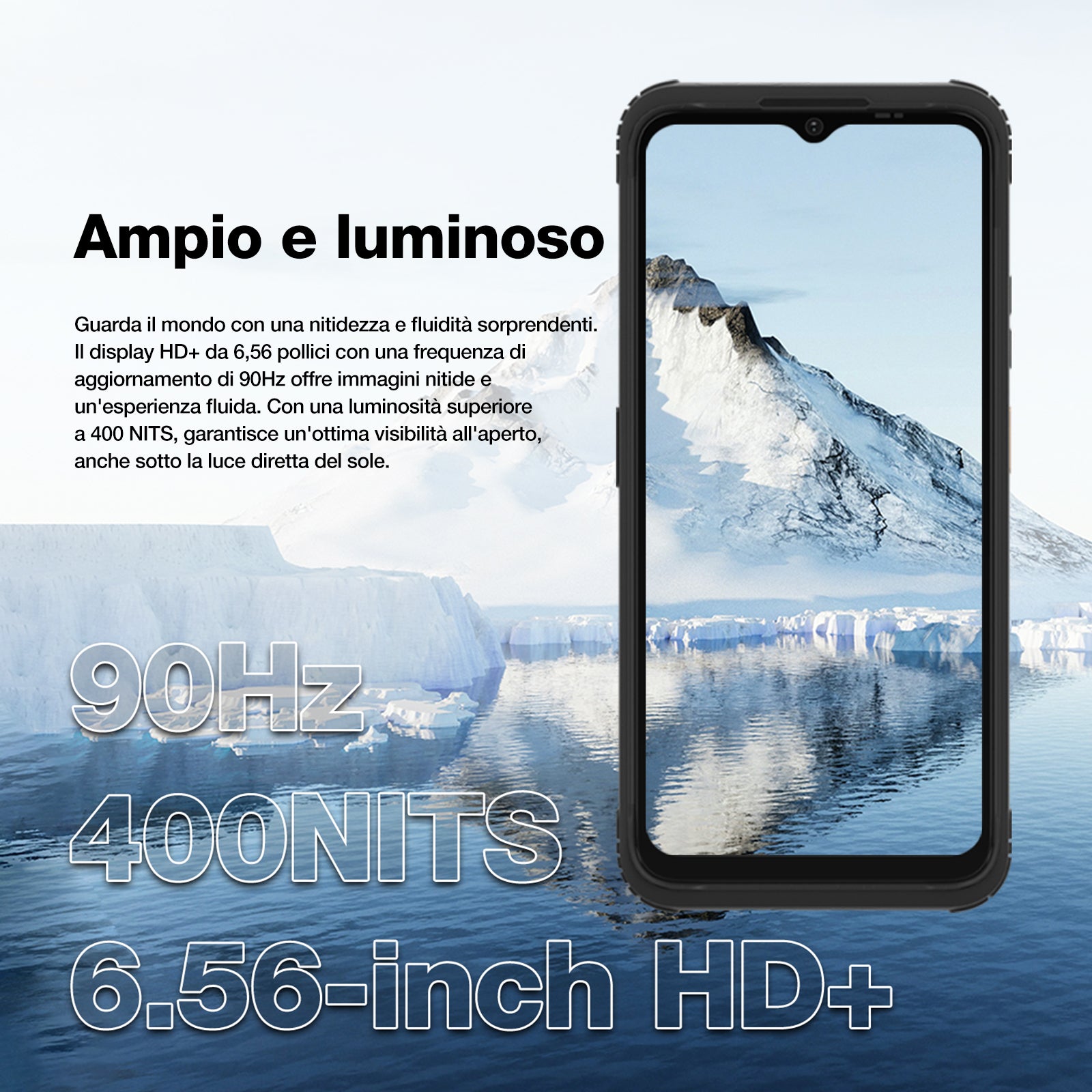 AGM H Max | Robusto | Batteria da 10000 mAh | Leggero e Sottile | Display a 90Hz | Dual SIM 4G | Android 14