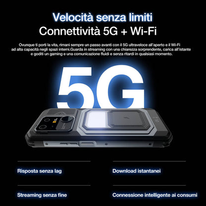 AGM G3 | Smartphone Robusto | 12GB+512GB | Batteria 10000mAh | Fotocamera Frontale 50MP | Display 120Hz | IP68 IP69K | Ricarica Wireless