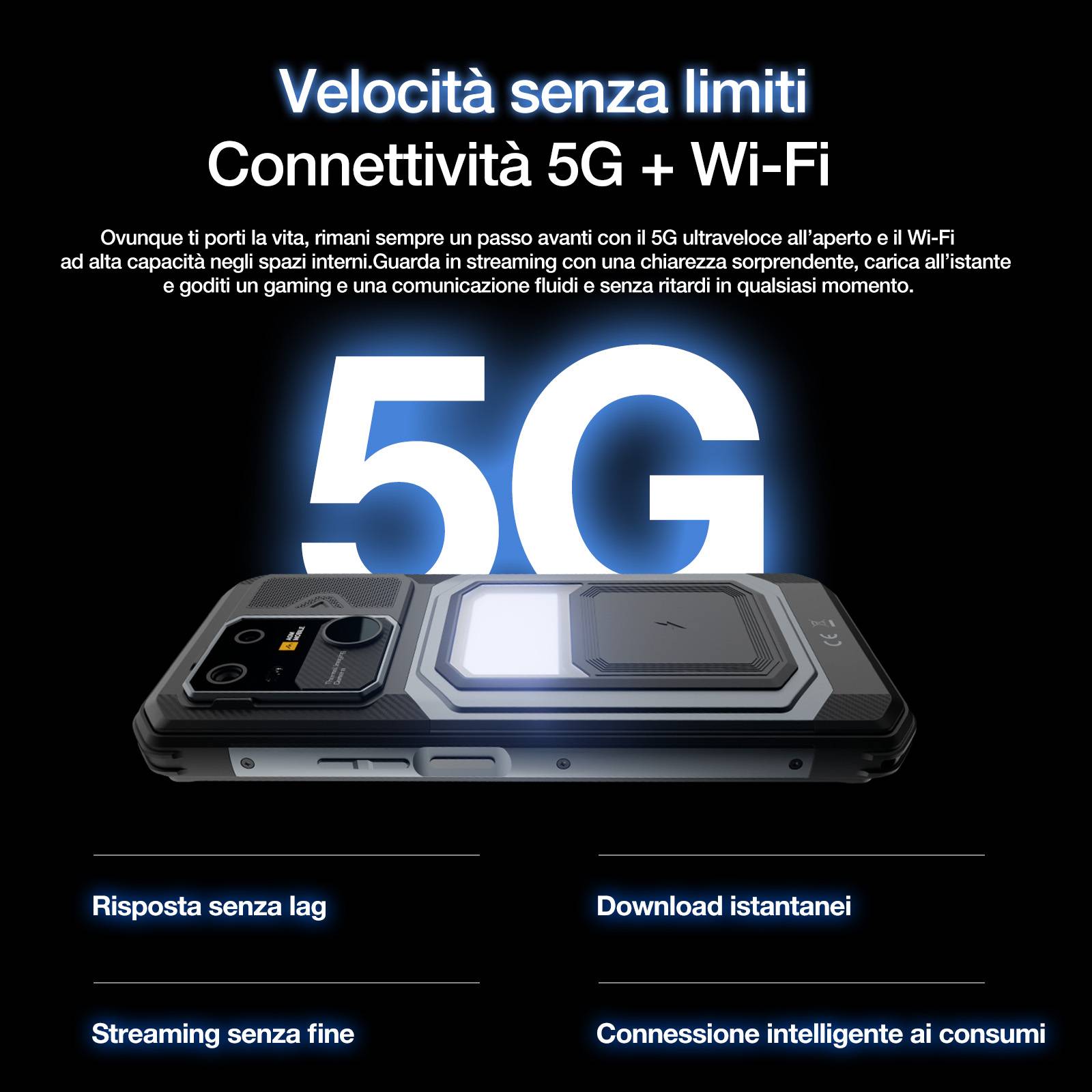 Pre-Vendita | AGM G3 | Smartphone Robusto | 12GB+512GB | Batteria 10000mAh | Fotocamera Frontale 50MP | Display 120Hz | IP68 IP69K | Ricarica Wireless