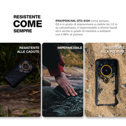 AGM G2 | 5G Telfono indistruttibile senza contratto| Potente processore | Schermo FHD+ da 6,58 pollici a 120Hz | Batteria 7000 mAh | Android 12