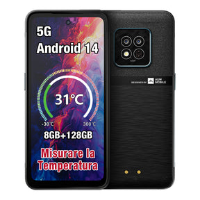 AGM X6 Phantom | Aspetto trasparente | Elegante | Smartphone robusto Octa-Core 5G | Rilevamento della temperatura multi-scena | Pulsante laterale personalizzabile | Fotocamera principale da 50 MP | Android 14