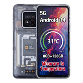 AGM X6 Phantom | Aspetto trasparente | Elegante | Smartphone robusto Octa-Core 5G | Rilevamento della temperatura multi-scena | Pulsante laterale personalizzabile | Fotocamera principale da 50 MP | Android 14