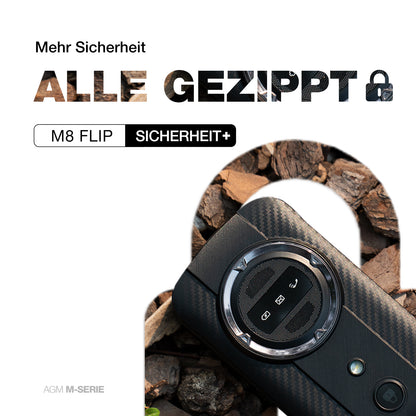 AGM M8 FLIP Security+ | Telefono flip resistente | Dati sicuri | Vulnerabilità ridotte | Nessun tracciamento