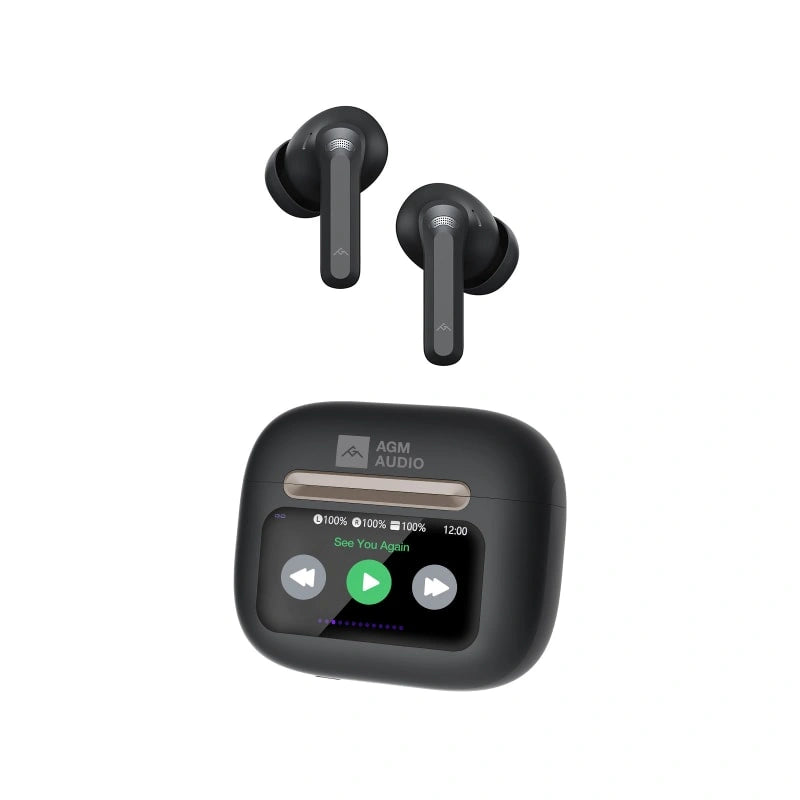 AGM Buds 9 | Custodia con Display Touch | Audio Full-Range da 13mm | ANC -25dB | Resistenza all'Acqua IPX4