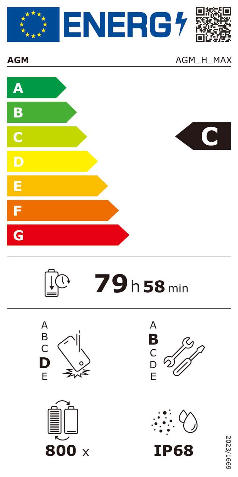 AGM H Max | Robusto | Batteria da 10000 mAh | Leggero e Sottile | Display a 90Hz | Dual SIM 4G | Android 14