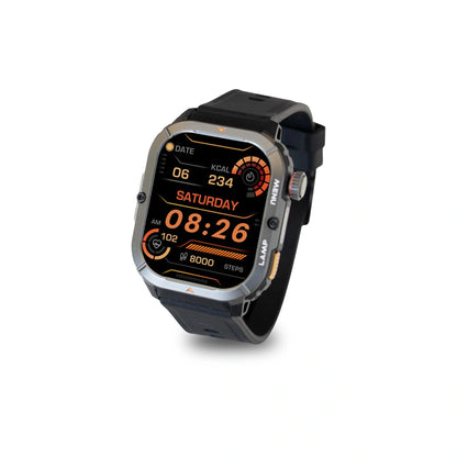 AGM Legion 3 | Smartwatch | Display OLED | Batteria 500mAh | Chiamate Bluetooth | Monitoraggio Frequenza Cardiaca | Impermeabile 5ATM | Torcia LED | Orologio Sportivo Robusto Quadrato