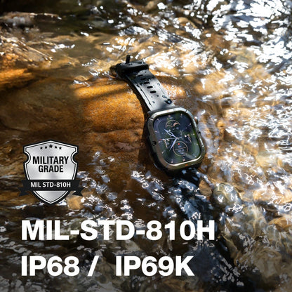 AGM Legion 3 | Smartwatch | Display OLED | Batteria 500mAh | Chiamate Bluetooth | Monitoraggio Frequenza Cardiaca | Impermeabile 5ATM | Torcia LED | Orologio Sportivo Robusto Quadrato