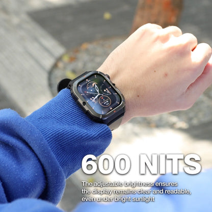 AGM Legion 3 | Smartwatch | Display OLED | Batteria 500mAh | Chiamate Bluetooth | Monitoraggio Frequenza Cardiaca | Impermeabile 5ATM | Torcia LED | Orologio Sportivo Robusto Quadrato