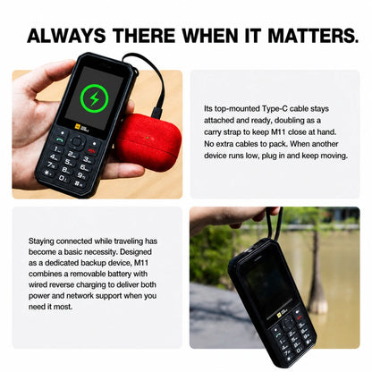 AGM M11 | Telefono MiFi 4G｜Hotspot Wi-Fi portatile｜Batteria da 4000 mAh｜Impermeabile IP68/IP69K｜Ricarica inversa via cavo｜Radio FM｜Jack da 3,5 mm