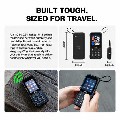 AGM M11 | Telefono MiFi 4G｜Hotspot Wi-Fi portatile｜Batteria da 4000 mAh｜Impermeabile IP68/IP69K｜Ricarica inversa via cavo｜Radio FM｜Jack da 3,5 mm
