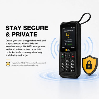 AGM M11 | Telefono MiFi 4G｜Hotspot Wi-Fi portatile｜Batteria da 4000 mAh｜Impermeabile IP68/IP69K｜Ricarica inversa via cavo｜Radio FM｜Jack da 3,5 mm