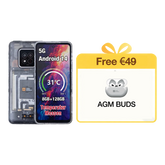 AGM X6 Phantom | Aspetto trasparente | Elegante | Smartphone robusto Octa-Core 5G | Rilevamento della temperatura multi-scena | Pulsante laterale personalizzabile | Fotocamera principale da 50 MP | Android 14