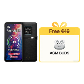 AGM X6 Phantom | Aspetto trasparente | Elegante | Smartphone robusto Octa-Core 5G | Rilevamento della temperatura multi-scena | Pulsante laterale personalizzabile | Fotocamera principale da 50 MP | Android 14